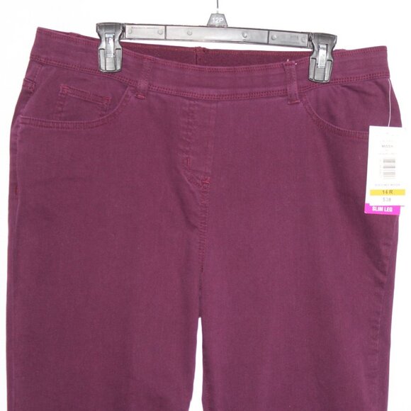 Allison Daley Comfort Fit Burgundy Pants - Picture 4 of 9